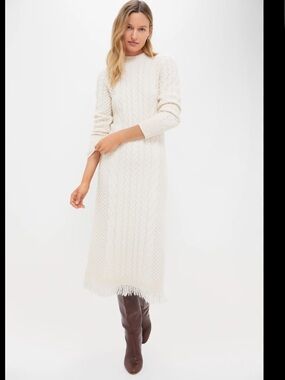 Cream Freya Fringe Sweater Dress I
Hyacinth House
